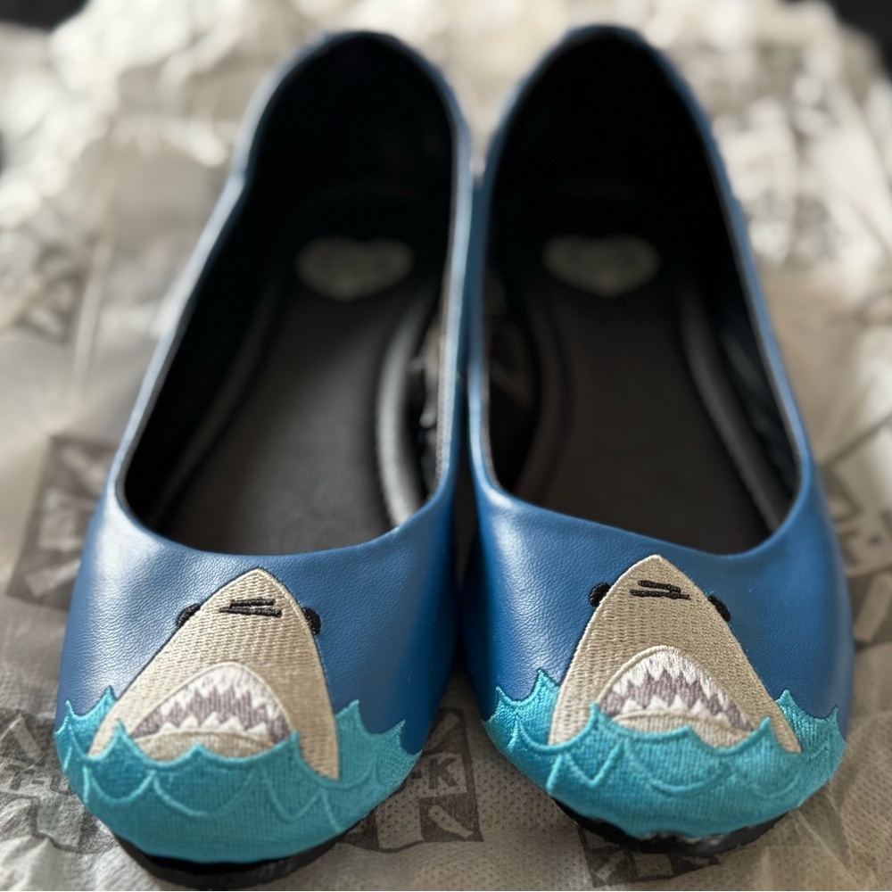 T.U.K. Shark Flats with Embroidery